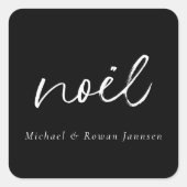 Sticker Carré Noël noir et blanc moderne (Devant)