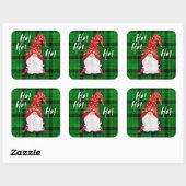 Sticker Carré Noël Nordic Gnome Green Plaid (Feuille)