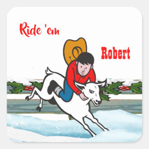 Sticker Carré Noël occidental de type de mouton d'enfant de