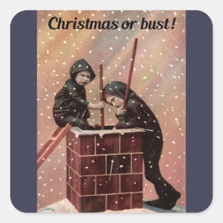 Sticker Carré Noël Ou Poussière, Garçon Chimney Balayage Antique