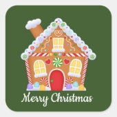 Sticker Carré Noël pain d'épices ajouter message maison autocoll (Devant)
