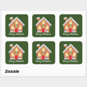 Sticker Carré Noël pain d'épices ajouter message maison autocoll (Feuille)