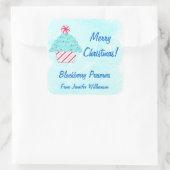 Sticker Carré Noël Peppermenthe Cupcake Custom Food Jar Étiquett (Sac)