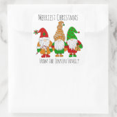 Sticker Carré Noël personnalisé Gnomes les plus beaux Noël (Sac)