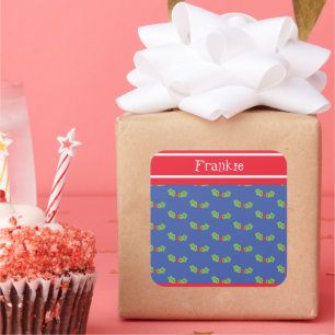 Sticker Carré Noël personnalisé Holly & Berries