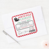 Sticker Carré Noël Pôle Nord Adresse Express Expédition (Enveloppe)