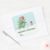 Sticker Carré Noël Rawry Silly Dinosaur Noël (Enveloppe)