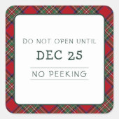 Sticker Carré Noël Rouge Vert Plaid Stewart Tartan (Devant)