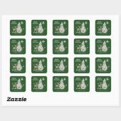 Sticker Carré Noël rustique traditionnel (Feuille)