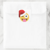 Sticker Carré noël santa claus winking emoji (Sac)