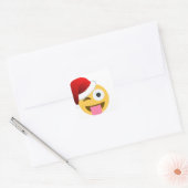 Sticker Carré noël santa claus winking emoji (Enveloppe)