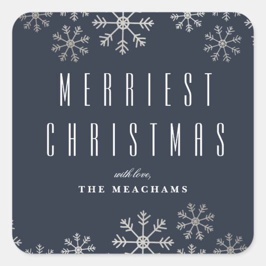 Sticker Carré Noël Silver moderne (Devant)