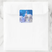 Sticker Carré Noël Snowman Blue White Thème (Sac)