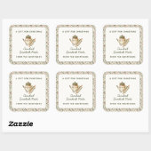 Sticker Carré Noël vert Berries rouges Cadeau alimentaire (Feuille)