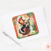 Sticker Carré Noël vintage (Enveloppe)