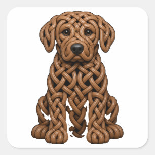 Sticker Carré Nœud Celtique Labradoodle