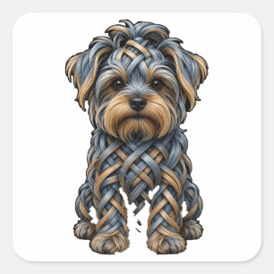 Sticker Carré Nœud Celtique Yorkiepoo