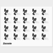 Sticker Carré Nœud noir 30e 40e 50e anniversaire (Feuille)