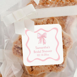 Sticker Carré Noeud Papillon Rose Mignardise à Nouer la Robe de 