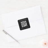 Sticker Carré Noir blanc bar restaurant menu qr code (Enveloppe)