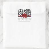 STICKER CARRÉ NOIR BLANC DOMMASQUE SCEAU DE CIRE ROUGE MONOGRAMM (Sac)