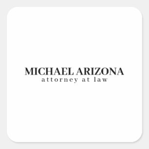 Sticker Carré Noir & Blanc Minimaliste Simple Plaque