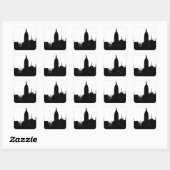 Sticker Carré Noir blanc New York Silhouette (Feuille)