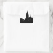Sticker Carré Noir blanc New York Silhouette (Sac)