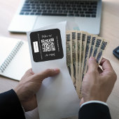 Sticker Carré Noir blanc nom commercial qr code logo