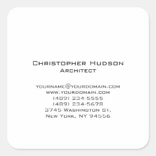 Sticker Carré Noir Blanc Simple Plain Architect