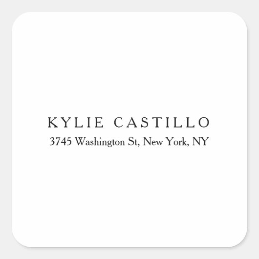 Sticker Carré Noir blanc Unique Classique Professionnel (Devant)