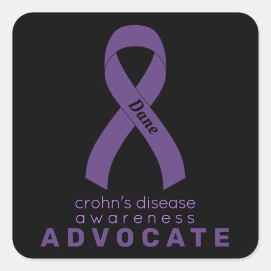 Sticker Carré noir de Crohn's Disease Advocate (Devant)