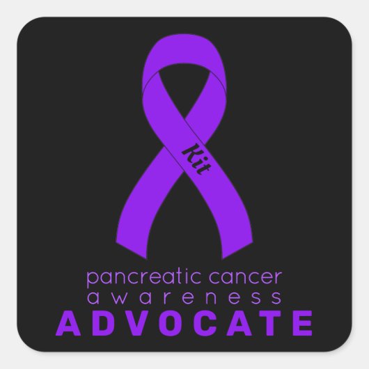 Sticker Carré noir de Pancreatic Cancer Advocker (Devant)