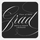 Sticker Carré Noir | Eloquence Graduation (Devant)