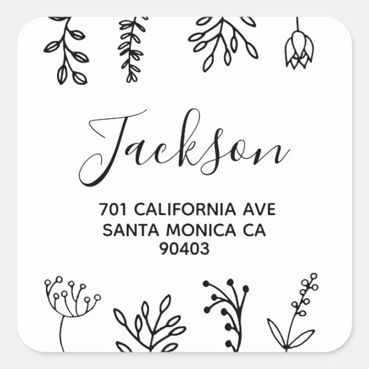 Sticker Carré noir et blanc (Devant)