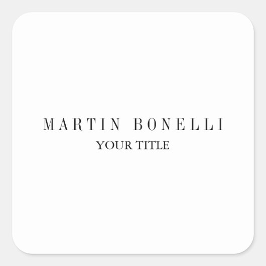 Sticker Carré Noir et blanc professionnel mince (Devant)