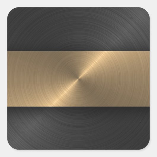 Sticker Carré Noir Et Or (Devant)