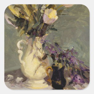 Sticker Carré Noir et or