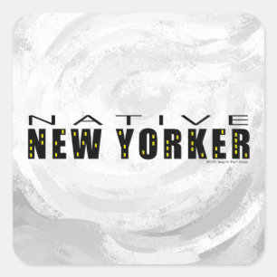 Sticker Carré Noir natif du New Yorkais