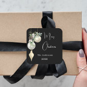 Sticker Carré Noir or blanc boules Noël