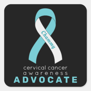 Sticker Carré noir pour avocat du cancer du col de
