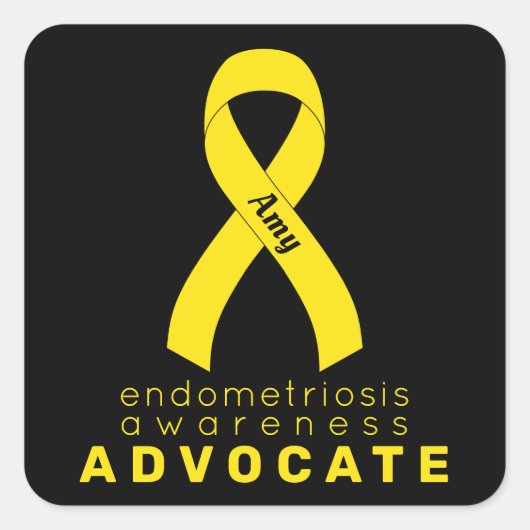 Sticker Carré noir pour l'endométriose Advocate (Devant)