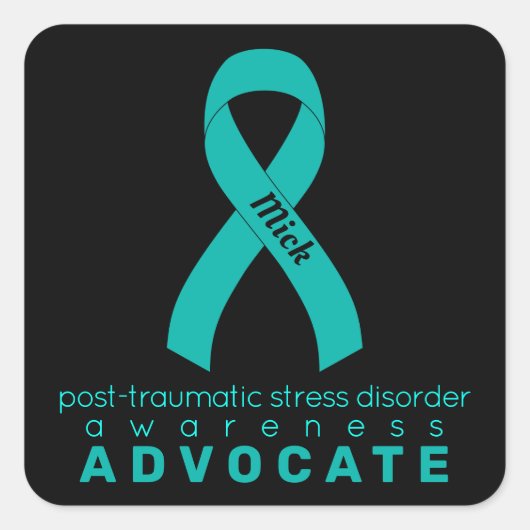 Sticker Carré noir PTSD Advocate (Devant)