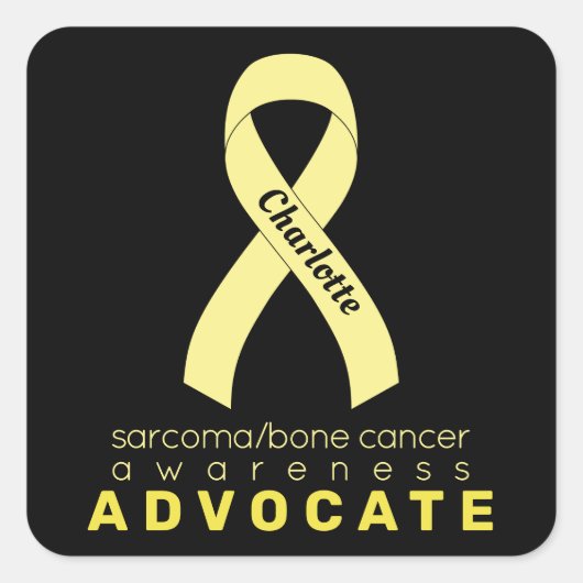 Sticker Carré noir Sarcoma/Bone Cancer Advocker (Devant)