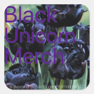 Sticker Carré Noir Unicorne Merch 00