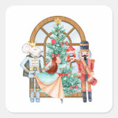 Sticker Carré Noisette de Noël Ballerina Mouse King (Devant)