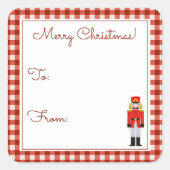 Sticker Carré Noisette de Noël rouge à/de (Devant)