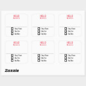 Sticker Carré Nom Balise Badge Incluant Pronouns (Feuille)