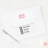 Sticker Carré Nom Balise Badge Incluant Pronouns (Enveloppe)