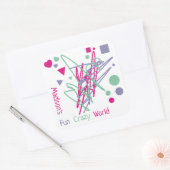 Sticker Carré Nom Coeurs Carré Points Triangles Fun monde fou (Enveloppe)